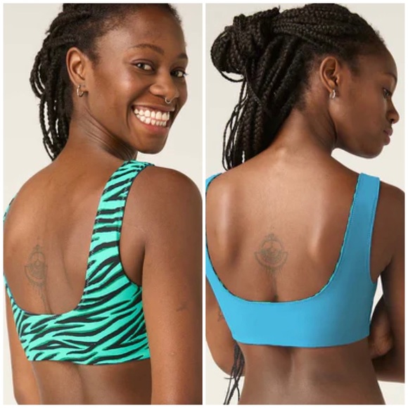 Modibodi Reversible Recycled Swimwear Crop Top - Picture 2 of 4